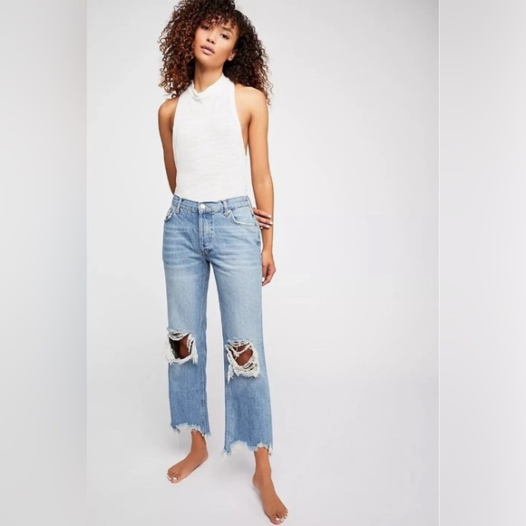 Free People Revolve x We The Free Light Stone Maggie Straight Jean - Picture 1 of 12